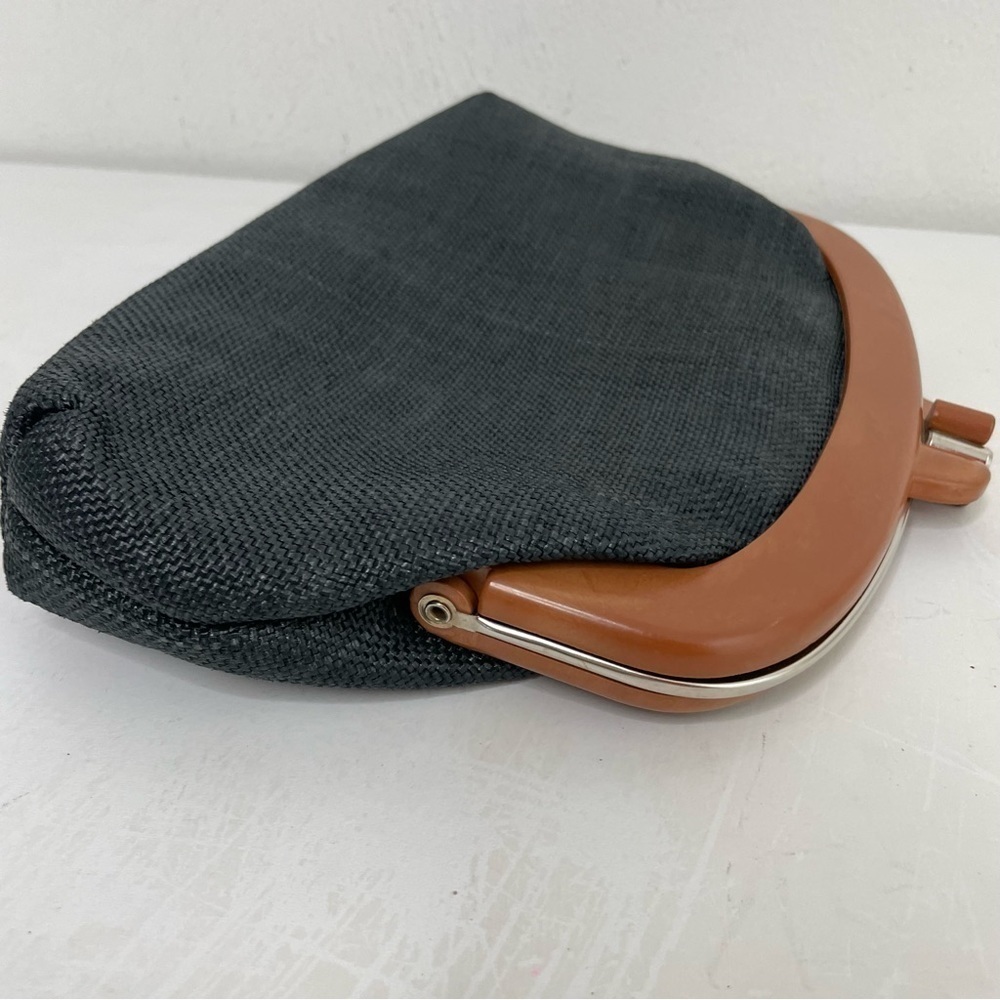 Vintage Mid-Century Modern MCM Minimalist Woven Clutch Purse Hong Kong - Picture 13 of 15